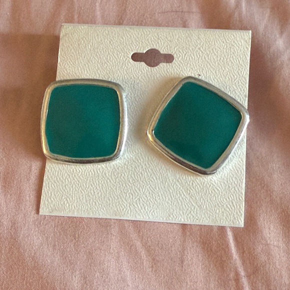 Jewelry - Silver and Teal Earrings NWT